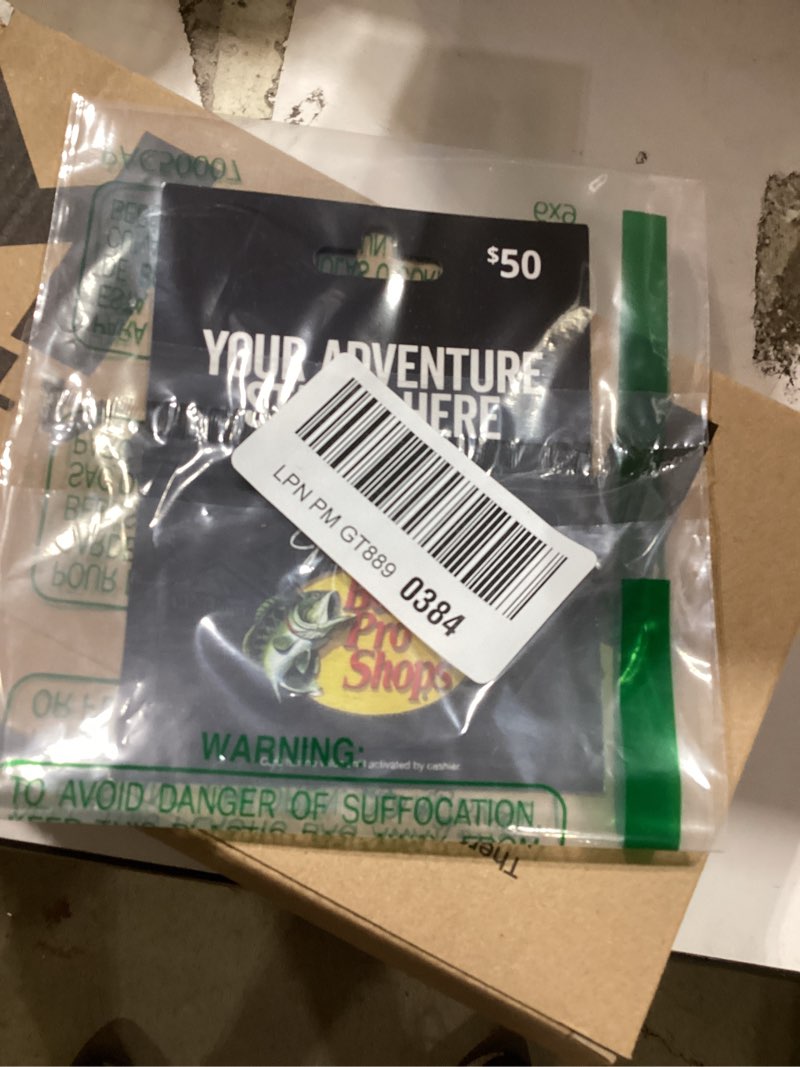 Condition photo showing New/Like New for bass pro shops physical gift card - $50 50 traditional