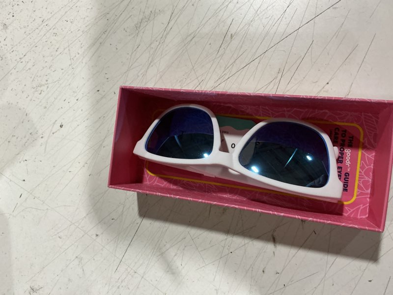 Condition photo showing Good Condition for goodr polarized sunglasses, medium sized (og), uv400 protection, no slip, no bounce iced by yetis v3