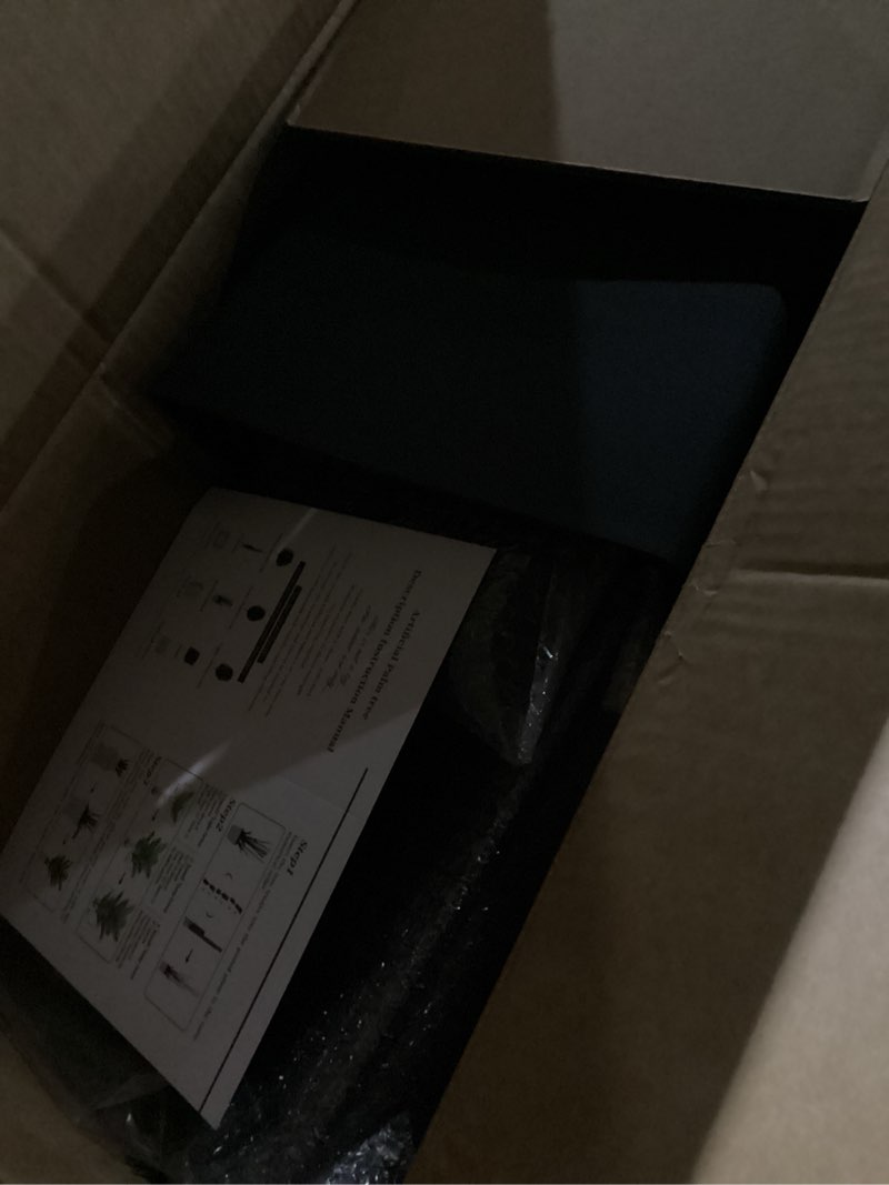 Condition photo showing As Is for 6FT Artificial Palm Tree, Tall Faux Palm Tree Indoor with Black Fake Plants Tall, Artificial Plants with Lifelike Leaves for Home Office Decor (Black) Black-6ft