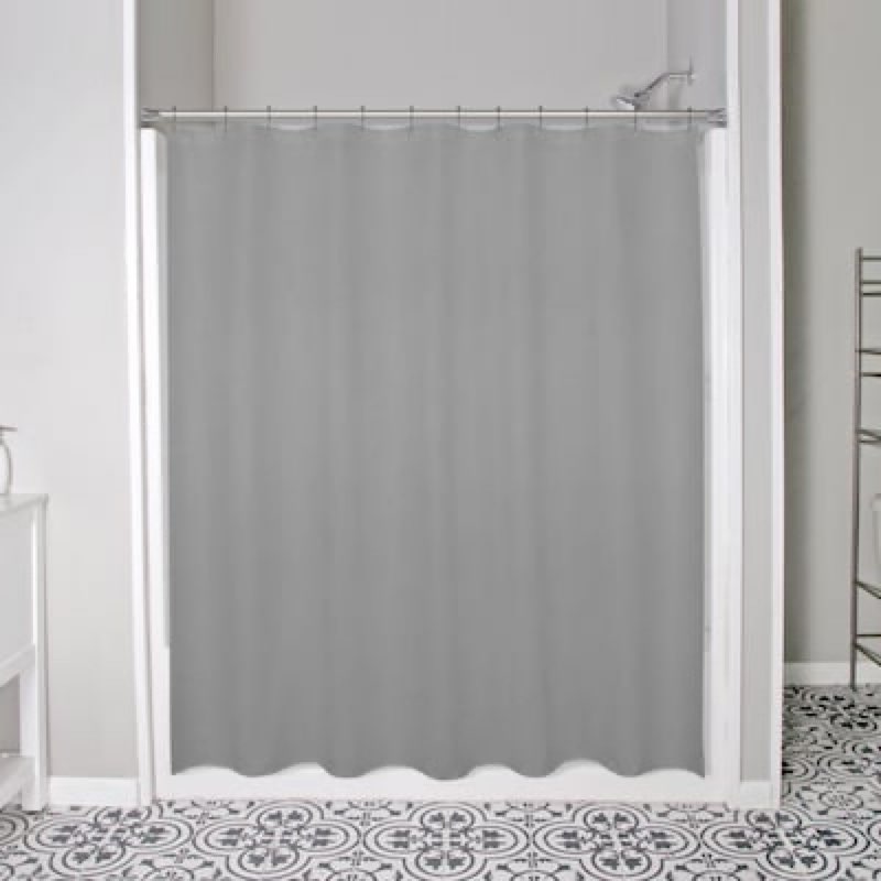 Style Selections 70.0-in W x 72-in L Gray Solid Polyester Shower curtain