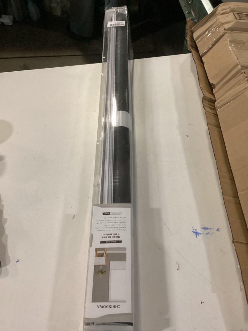 Condition photo showing Good Condition for ChrisDowa Cordless Blackout Roller Shade with Spring System Room Darkening UV Protection Jacquard Fabric Blackout Blinds for Indoor Window Shades Pull Down for Home and Office, Black, 36" W x 72" H 36"W x 72"H Black