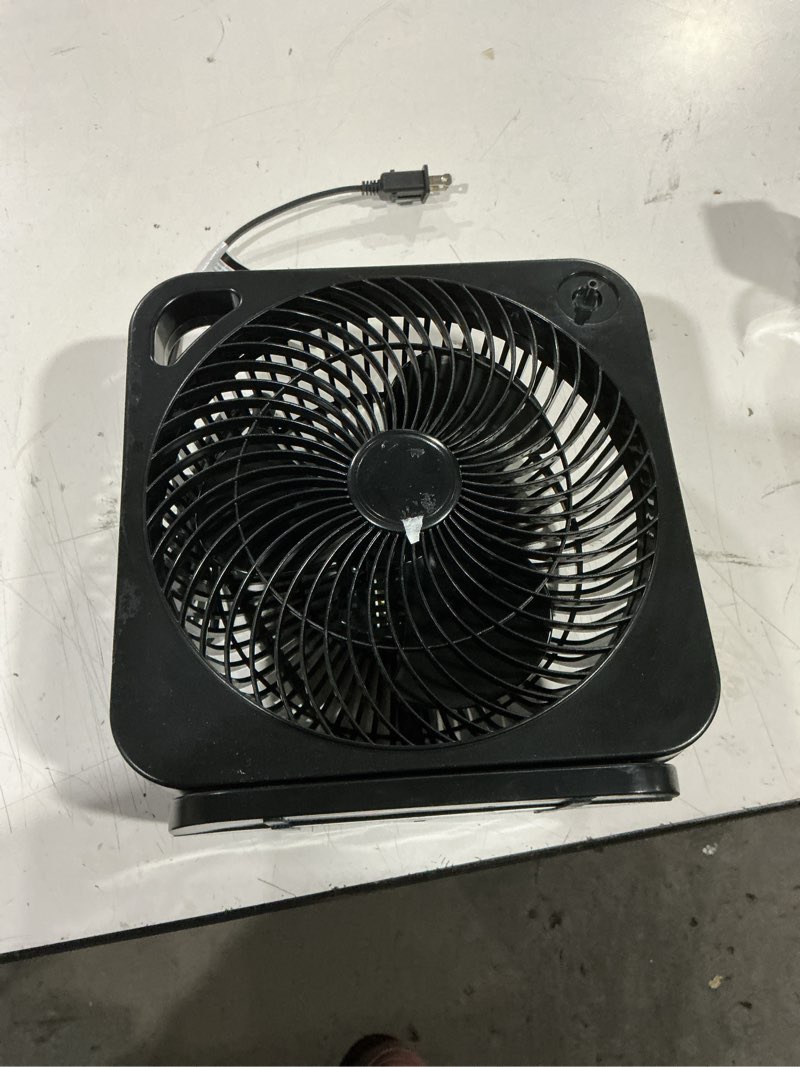 Condition photo showing Good Condition for mainstays 9" 3-speed indoor personal table electric fan, portable handle, black, model#fn2006bk