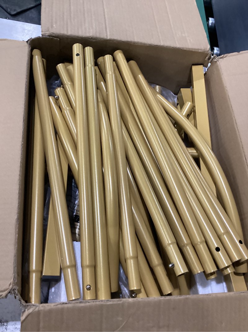 Condition photo showing New/Like New for pureegg gold metal arch backdrop stand set of 3 (7.2ft & 6.0ft & 6.0ft), wedding balloon arch stand with stable base, backdrop frame & cover for party, birthday, graduation, photo booth, easy assembly 7.2ft & 6.0ft & 6.0ft gold