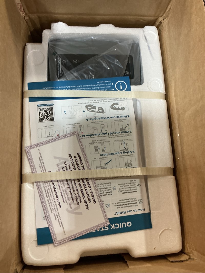 Condition photo showing New/Like New for aeocky 4500 sq.ft energy star most efficient 2025 dehumidifier, max 80 pint/day smart compressor dehumidifier with drain hose, intelligent humidistat,for basement,bedroom,home,bathroom 80 pints - 4500 sq.ft
