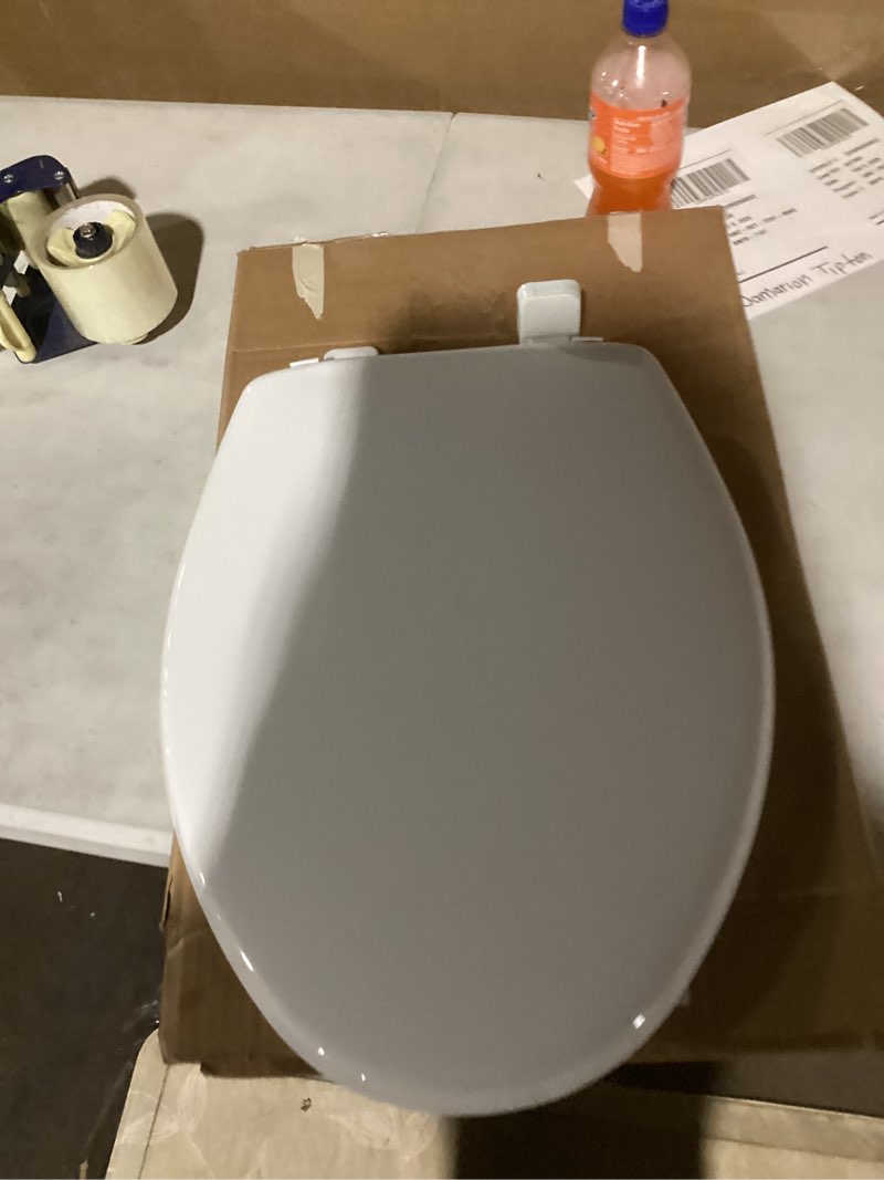 Condition photo showing As Is for Little2Big Toilet Seat with Built-In Toddler Potty Training Seat, Slow Close, Easy to Install, Made in USA, ELONGATED, White