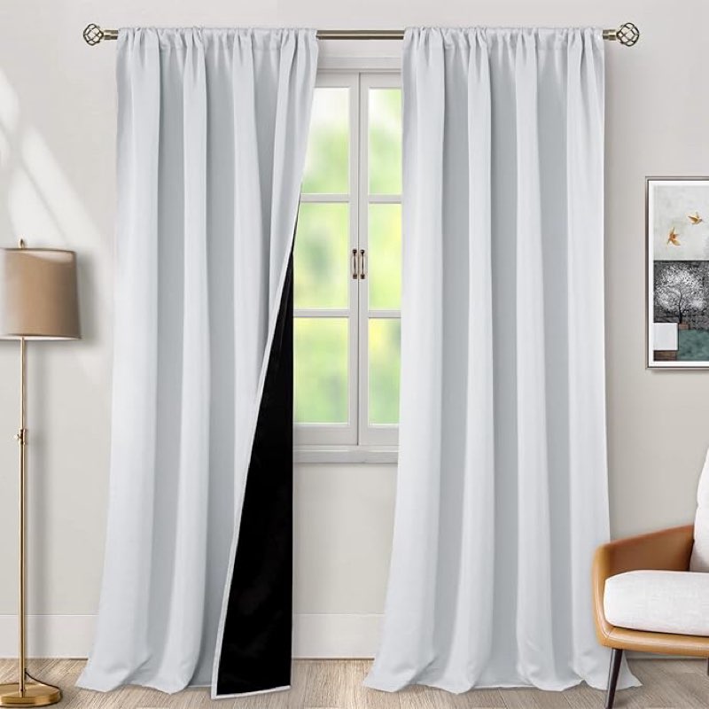BGment Long Blackout Curtains for Living Room 2 Panels Set, Full Light Blocking and Thermal Insulate