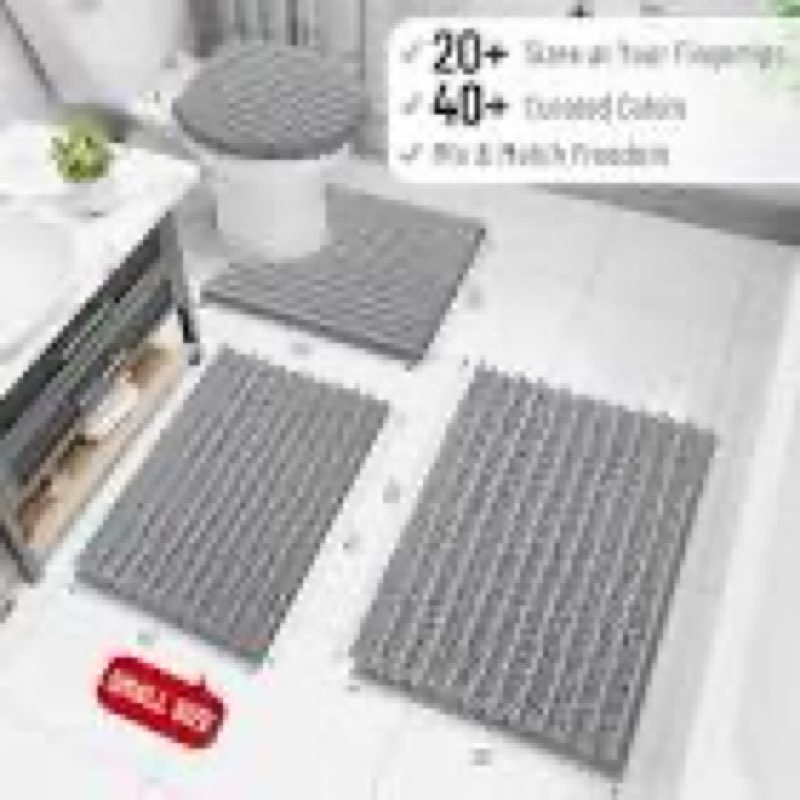 arotive bathroom rugs 70x24, extra soft absorbent shaggy chenille bath rugs, machine washable rubber
