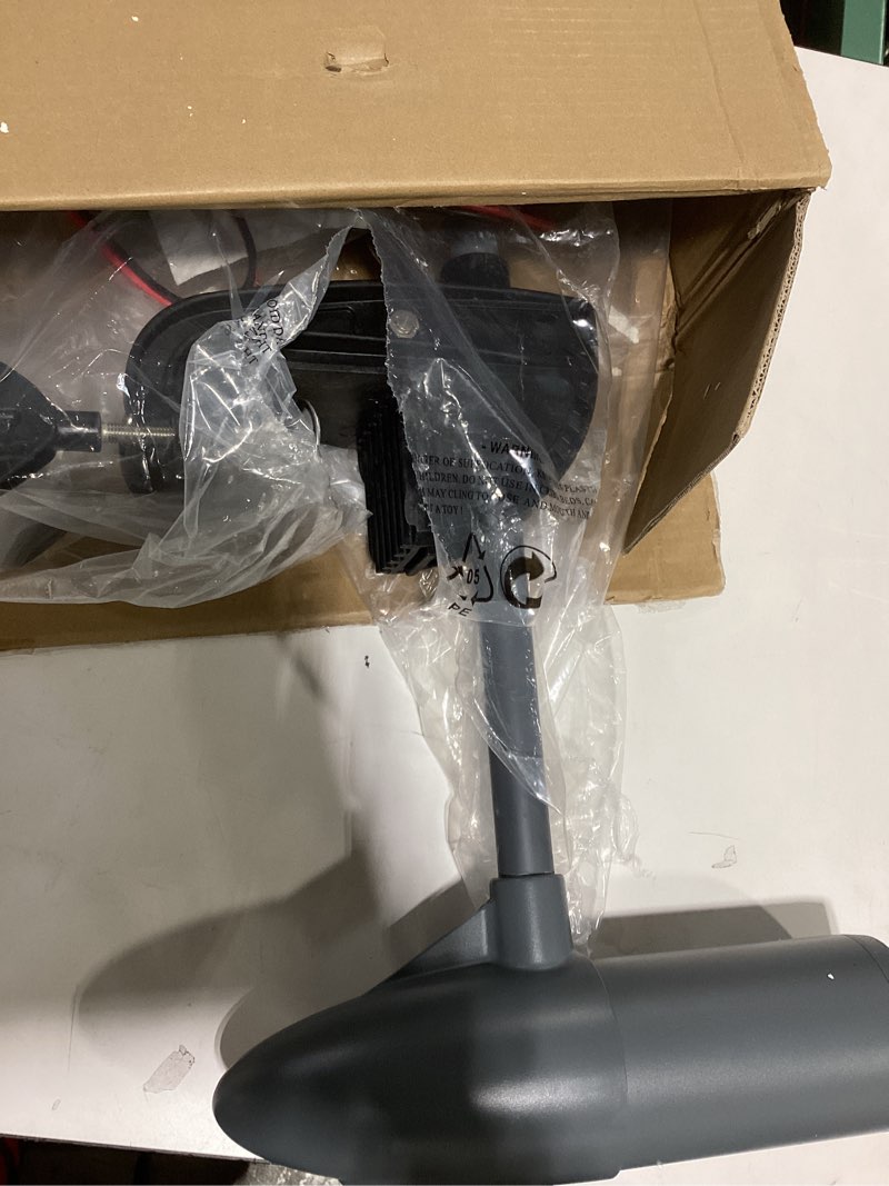 Condition photo showing As Is for newport kayak series 55lb thrust transom mounted saltwater electric trolling motor w/led battery indicator (24" shaft) 55lb thrust motor only