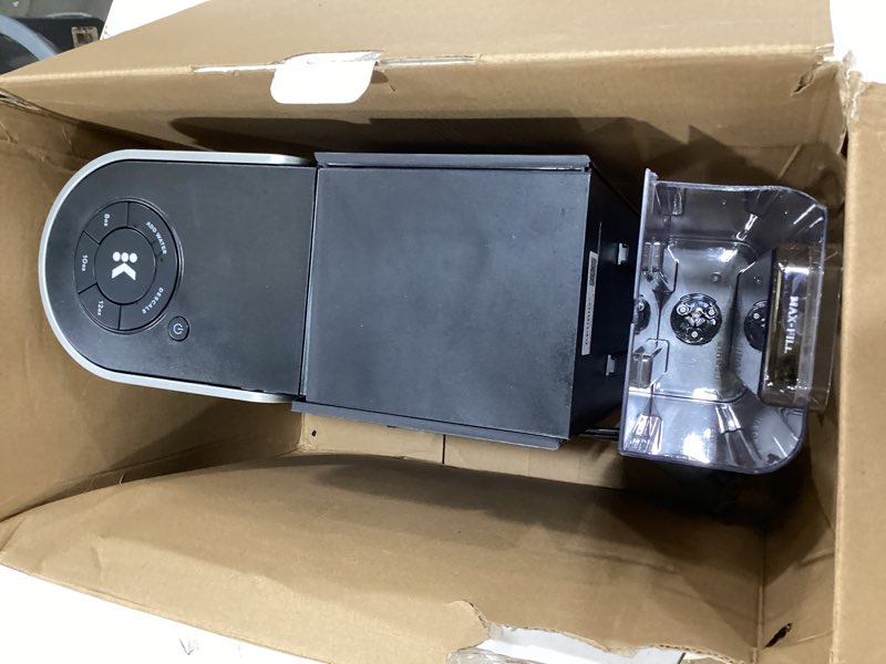 Condition photo showing As Is for keurig k-slim single serve k-cup pod coffee maker, multistream technology, 3 brew sizes, slim and sleek design, 46oz removable reservoir, black