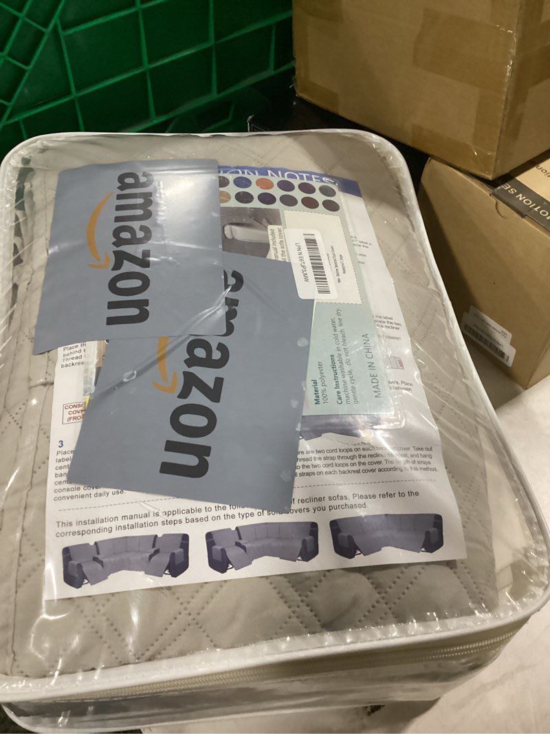 Condition photo showing New/Like New for arfntevss recliner sectional couch covers 1oo% waterproof l shape sofa cover for reclining l shaped sectional slipcover for dog washable corner non slip furniture protector (5 seater, dove gray) 5 seater dove gray
