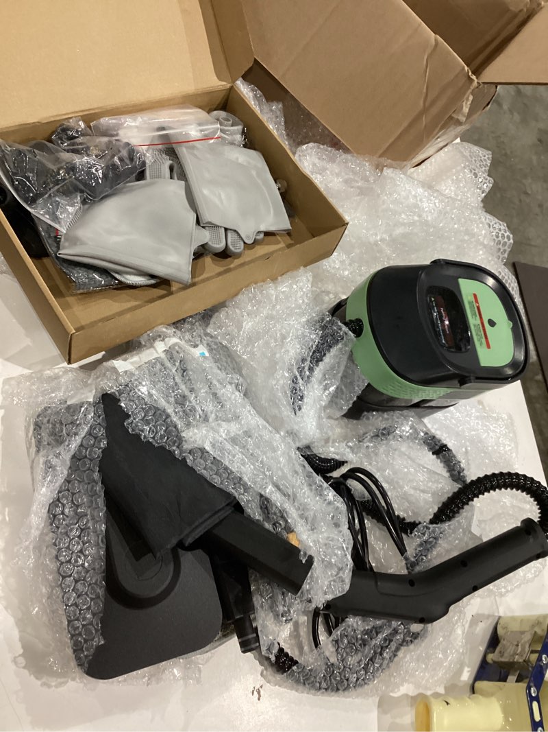 Condition photo showing Good Condition for handheld steam cleaner, 2500w high pressure steamer for cleaning, portable steam cleaner with 1.6l water tank, 3 levels adjustable handle, steam cleaner for home, car, furniture, bed bugs (green) 1600ml green