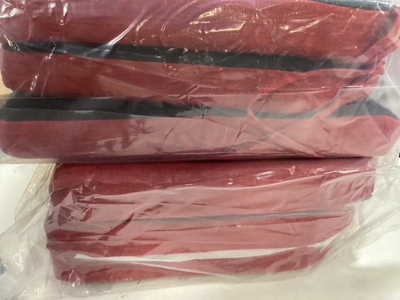 Condition photo showing Good Condition for downluxe Indoor Chair Cushions for Dining Chairs, Soft and Comfortable Textured Foam Kitchen Chair Pads with Ties and Non-Slip Backing, 16\" x 16\" x 2\", Red, 6 Pack Red 6 Count (Pack of 1)