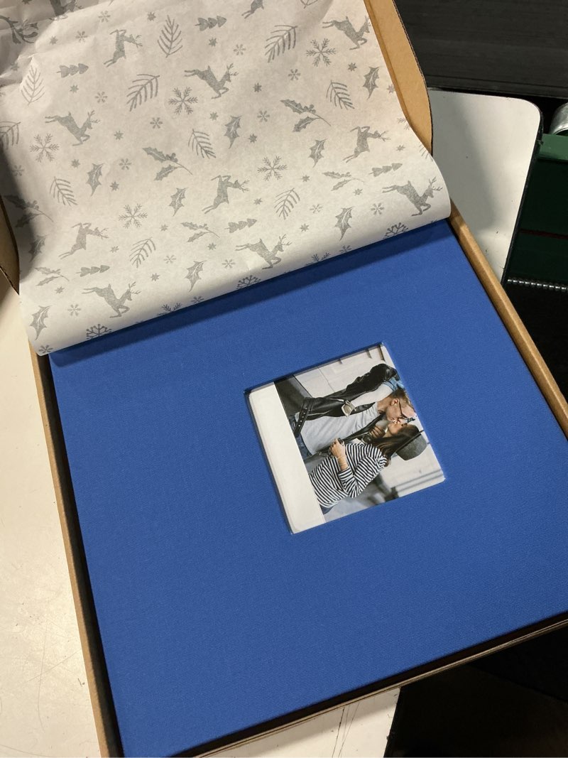 Condition photo showing New/Like New for 1dot2 8.5x11 inch large 3 ring diy scrapbook photo album with 30 plastic sleeves 60 pages blank scrapbooks, 8.5 x 11 scrap book albums for baby travel wedding graduation kids (blue)