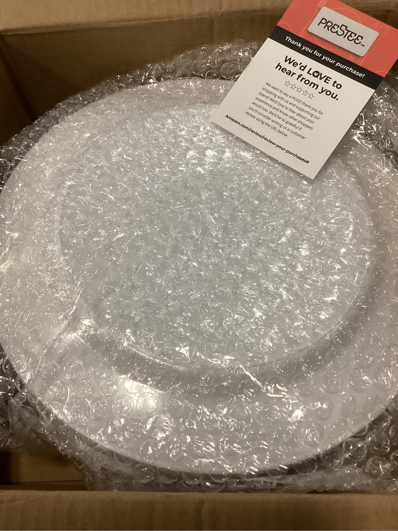 Condition photo showing New/Like New for aya’s 60 pack plastic plates for party - heavy duty disposable plate set with 30 dinner and 30 salad plates - durable round white thanksgiving plate for weddings, holidays, events, and gatherings round 60 pack