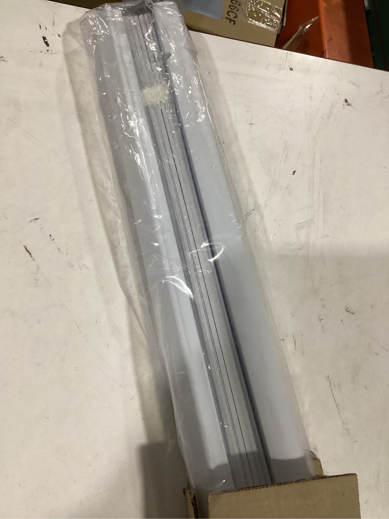 Condition photo showing New/Like New for dez furnishings premium cordless 1" room darkening vinyl mini blinds, 26.5" w x 64" h, white 26.5"w x 64"h