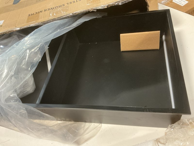 Condition photo showing Good Condition for stainless steel shower niche 12" x 24", no tile needed recessed wall niche with rgb light, bathroom niche for shower wall insert installation (matte black) 1 niche with rgb light
