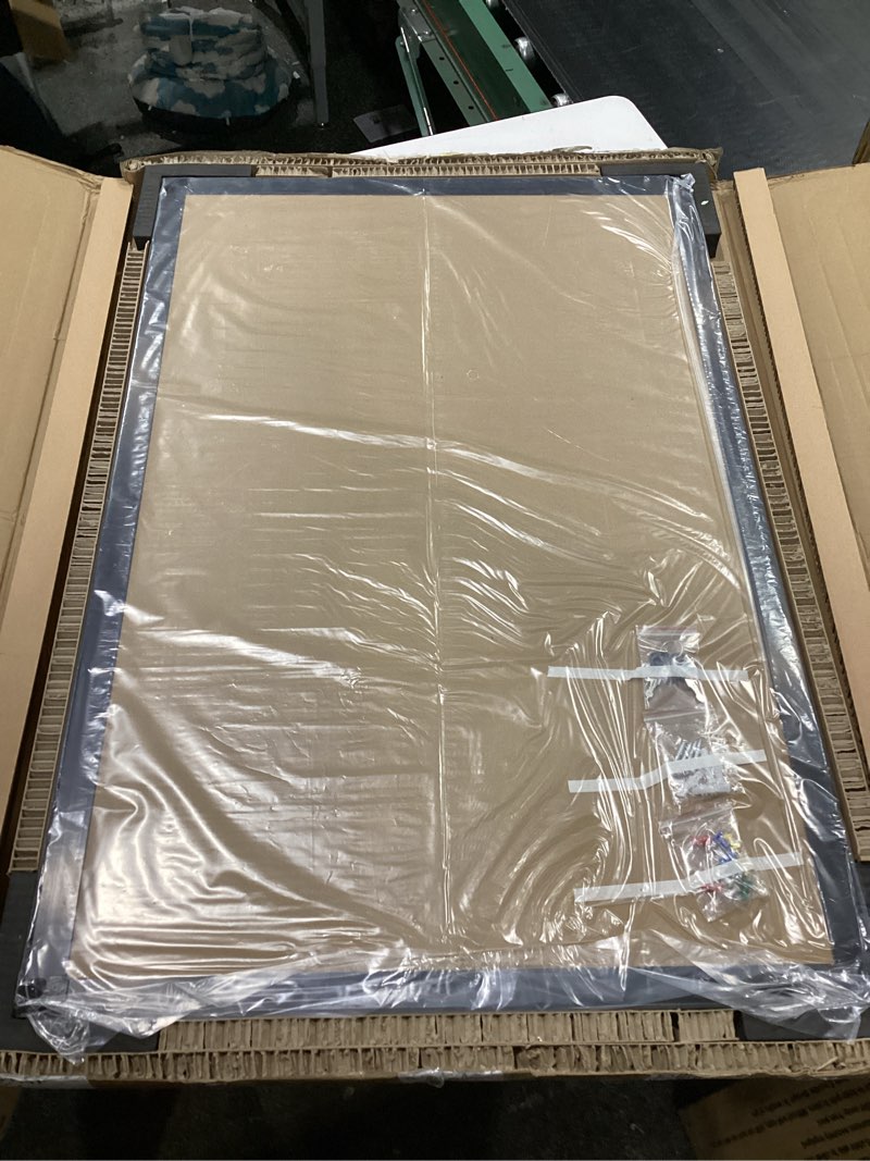 Condition photo showing New/Like New for geetery 36 x 24 inch enclosed fabric bulletin board tamperproof lockable noticeboard fabric&aluminium frame display cases wall-mounted display case for school, office - secure, durable gray black 38.6" x 27.6"