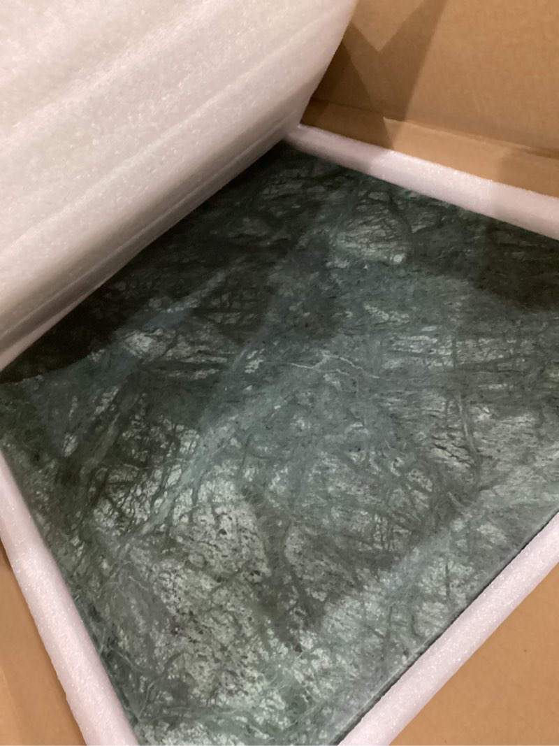 Condition photo showing Good Condition for Diflart Natural Marble Stone Cutting Board for Kitchen, 16x20 Inch, Black, Marble Slab Pastry Board Large with Non-Slip Feet for Cheese, Charcuterie, Dough Chocolate, Pack of 1 Piece 20"L x 16"W Black with White Veins