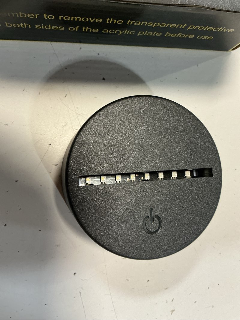 Condition photo showing Good Condition for led light base for acrylic, led acrylic light base black with remote control, 16-color changing usb powered display stand - 3d crystal glass art plates, touch switch night lamp in bedroom, gift decor