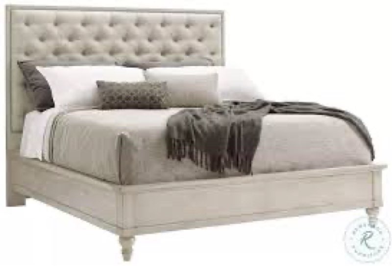 King tufted upholstered panel bed frame 