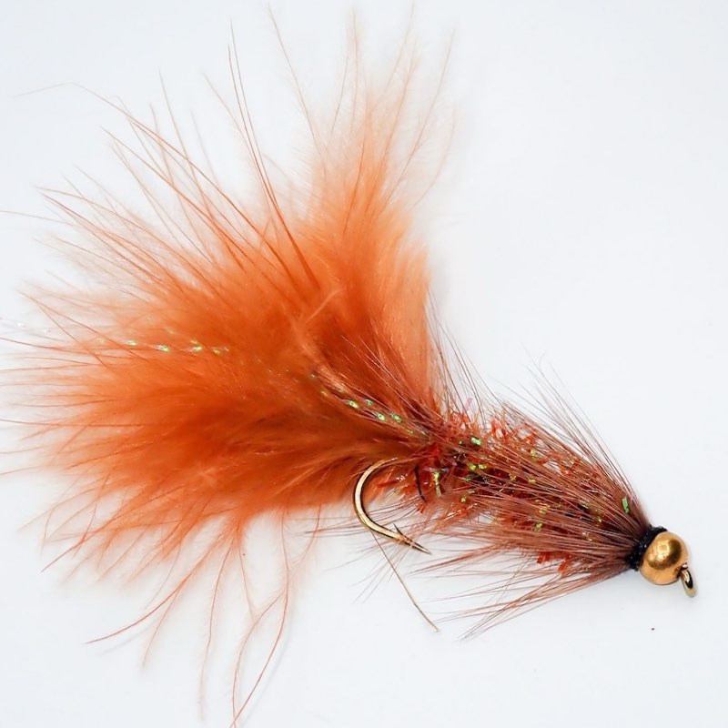 Fishing Flies, Trout Flies - 4 Bead Head Woolly Bugger - Brown - Sizes 4- Gifts for Men, Birthday Gift s for Men