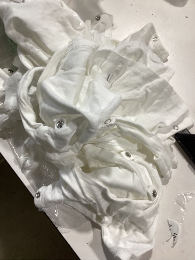 Condition photo showing Good Condition for gerber baby 6-pack long-sleeve side-snap mitten-cuff shirt, white, 0-3 months