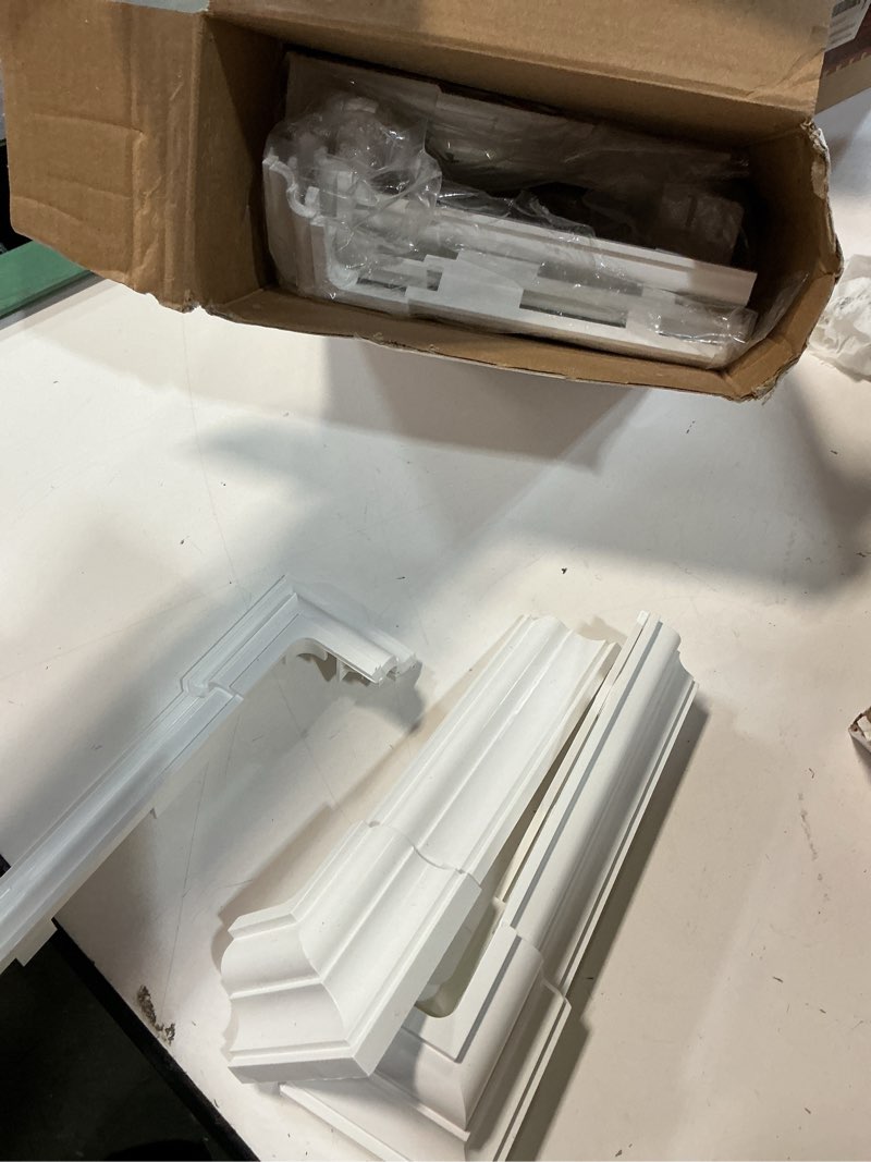 Condition photo showing Good Condition for 6 x 6 inches vinyl post sleeve adjustable vinyl post skirt white base porch column wraps for 3 to 6.5 inch wood stair rails(white,4 pack)