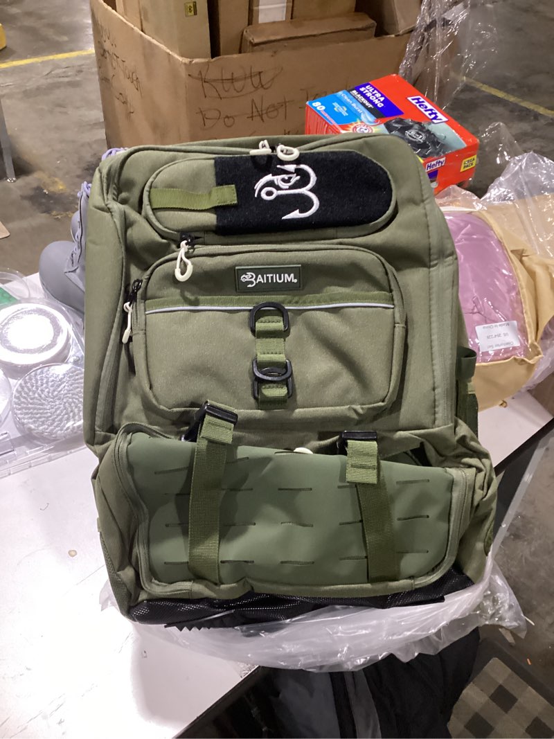 Condition photo showing Good Condition for Fishing Backpack, Fishing Tackle Backpack With Rod Holders, 40L Tackle Bag With Cooler, Fishing Bag, Fishing Tackle Backpack, Fishing Tackle Box Backpack, Fishing Gear - (Grey)