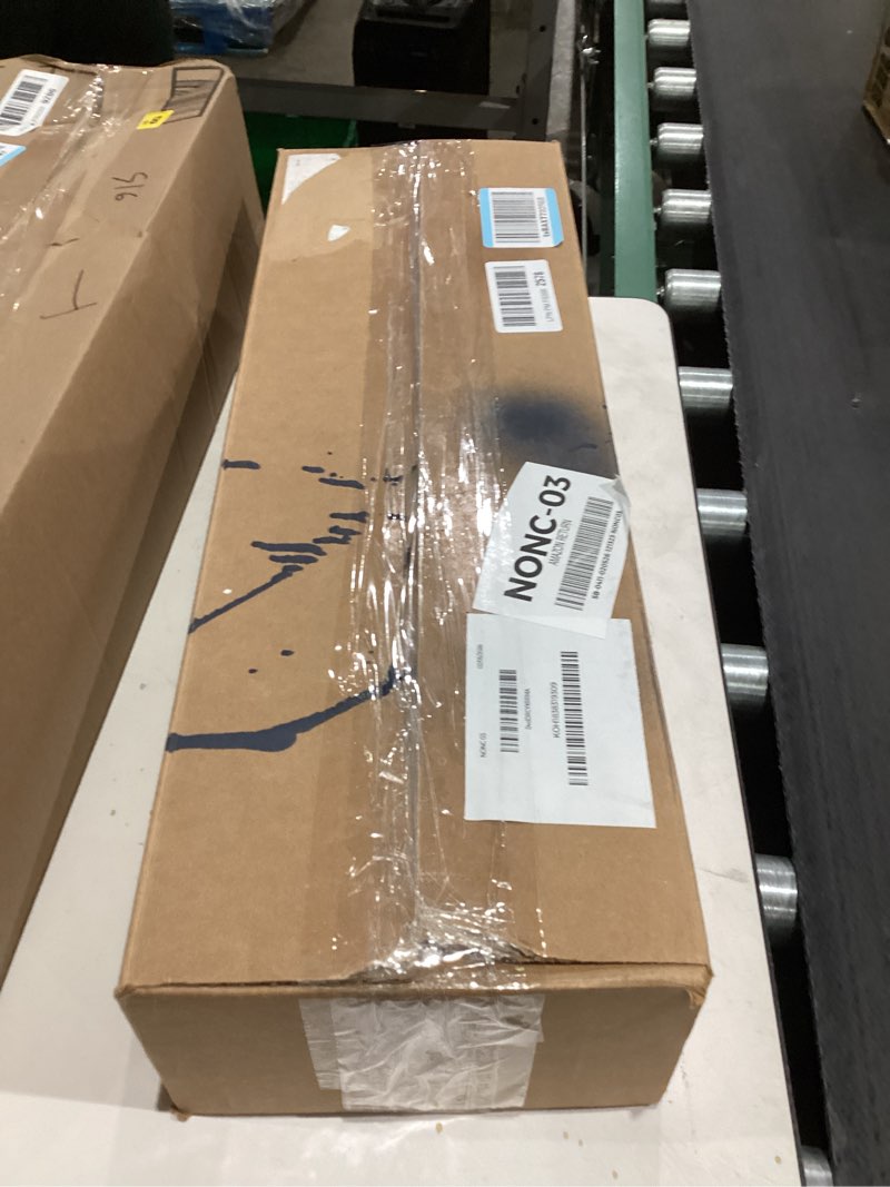 Condition photo showing As Is for Madison Park Galen Cordless Roman Shade, 23"W x 64"H, Sheen Grey – Room Darkening, Thermal Insulated