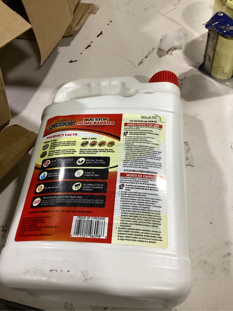 Condition photo showing As Is for 4pcs spectracide bug stop home barrier, ready-to-use, 1-gallon