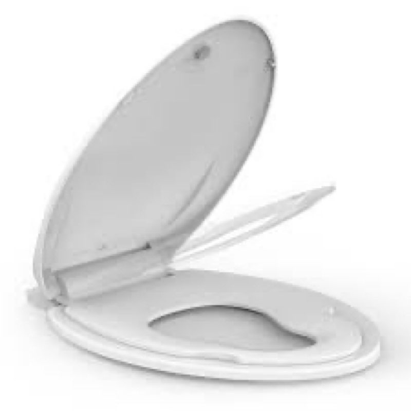 Potty Training Seat Built-In Toilet Seat, Elongated Toilet Seat 19 Inch with Baby Seat, 2 In 1 Soft 