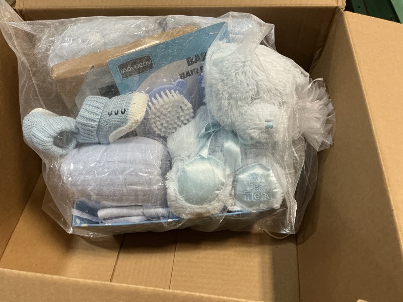 Condition photo showing Good Condition for baby box shop boy - 14 pcs baby essentials for newborn boy gifts - blue