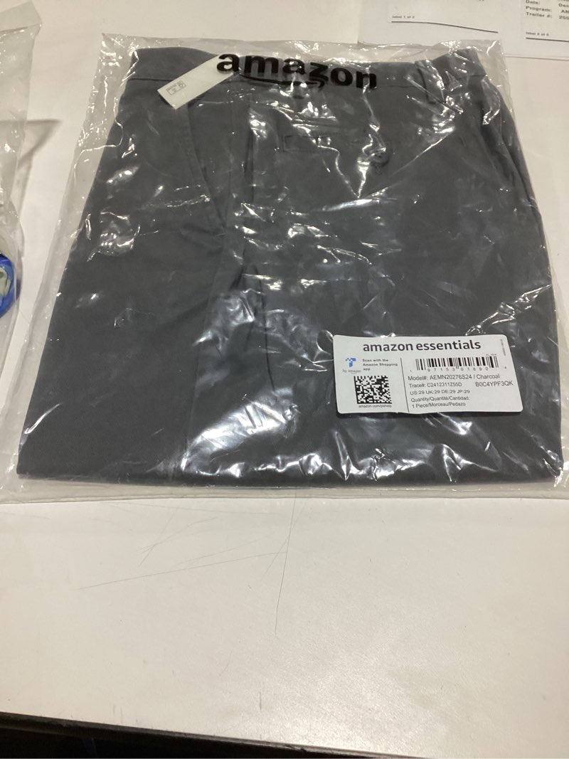 Amazon Essentials Men's Slim-Fit 9" Stretch Chino Short, Charcoal, 29