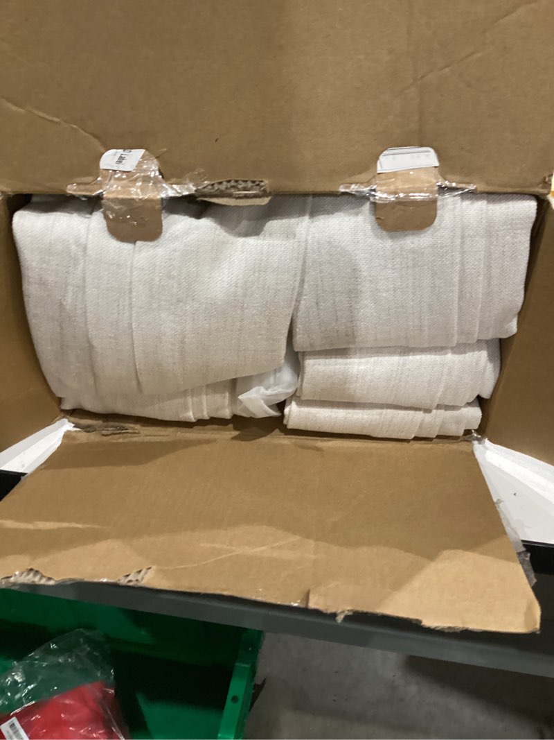 Condition photo showing New/Like New for MIULEE Pinch Pleated Thick Linen Curtains 92 Inches 4 Panels Set Ivory Cream Back Tab Memory Trained Pinch Pleat Semi Sheer Light Filtering Privacy Curtains Window Drapes for Living Room Bedroom Birch Birch 40"W x 92"L (Pack of 4)