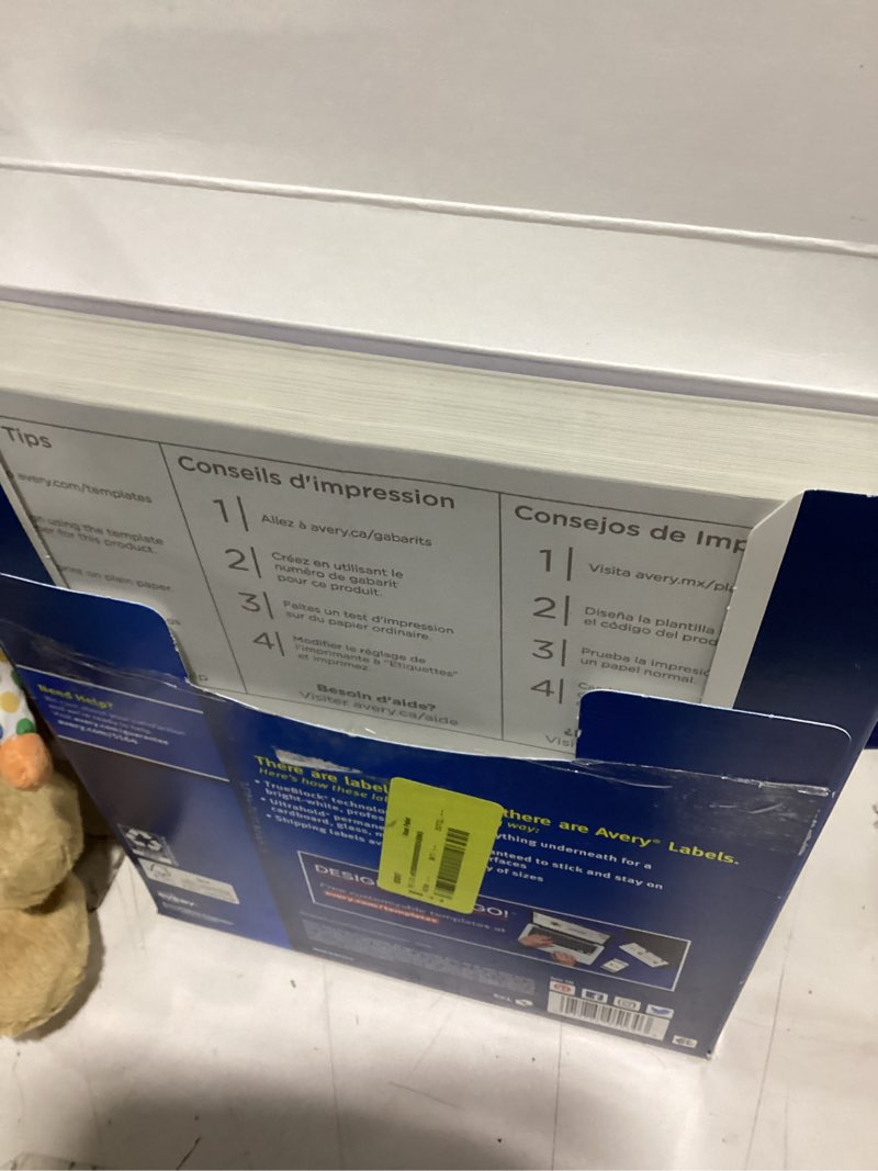 Condition photo showing Good Condition for avery shipping labels, 3-1/3" x 4", paper, white, trueblock®, laser, 600 labels (5164)