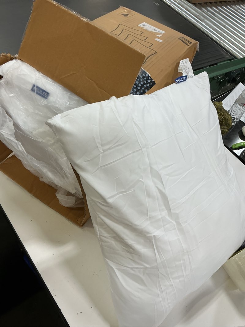 Condition photo showing Good Condition for miulee 24x24 synthetic down alternative pillow insert euro decorative throw pillow 24 x 24 inch body bed sleeping ultra soft fluffy form for sofa couch bed