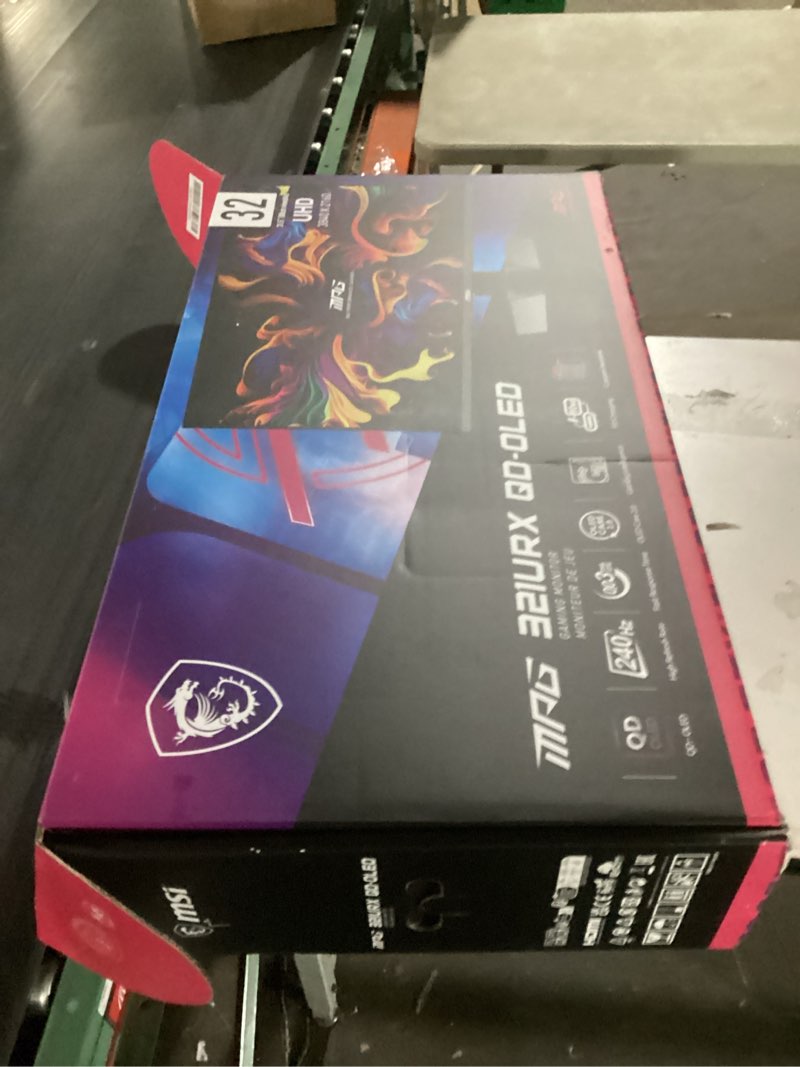 Condition photo showing As Is for msi mpg 321urx qd-oled, 32" 4k uhd quantum dot oled gaming monitor, 3840 x 2160, 0.03ms, 240hz, true black hdr 400, 90w usb type c, hdmi, dp port mpg 321urx qd-oled 32 inch 3840 x 2160 (4k) 240 hz