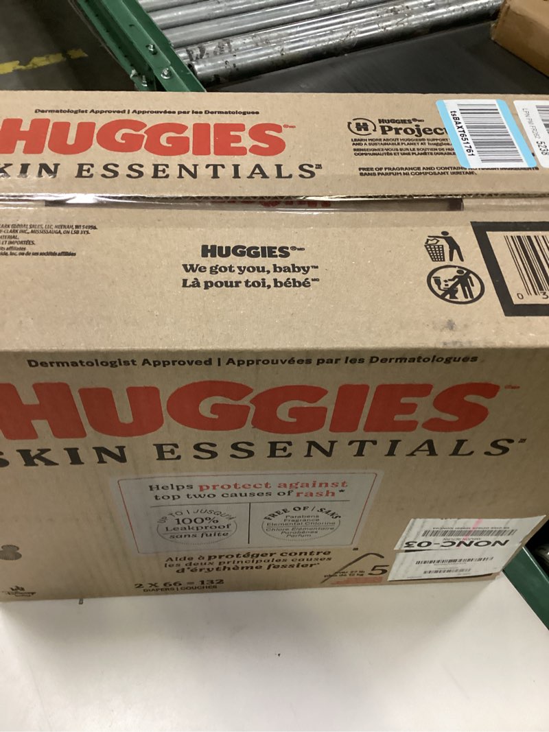 Condition photo showing New/Like New for Huggies Skin Essentials Disposable Diapers - Econ+ Pack - Size 5 - 132ct