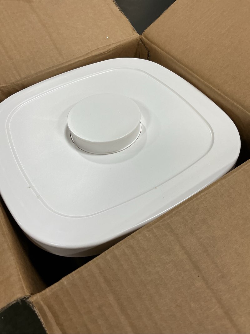 Condition photo showing As Is for tbmax large flour storage container 10.56 qt, 20 lbs rice container with pop up lid & measuring scoop for flour, cereal, dry food storage and kitchen pantry organization