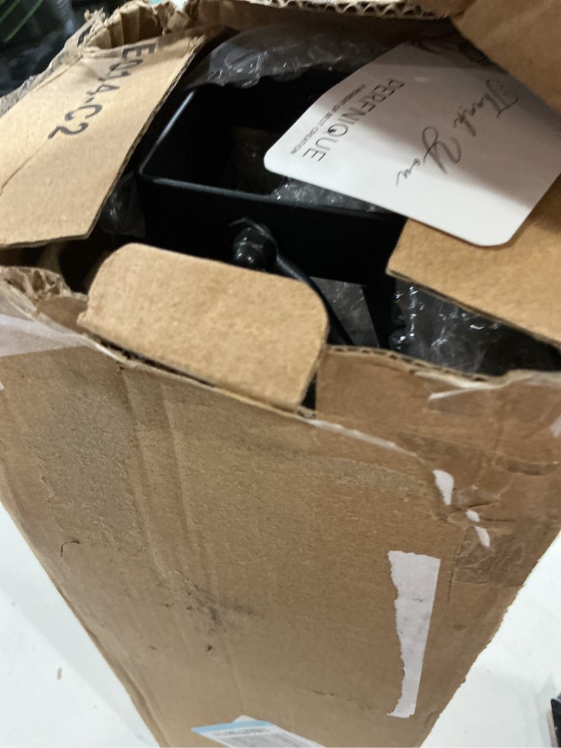 Condition photo showing New/Like New for perfnique modern farmhouse lantern decor, 19.7'' 22'' set of 2 black metal lanterns, 2 led 6hr timer flickering flameless candles, lanterns decorative for porch, patio, fireplace mantle, christmas 22inch ? 19.7inch