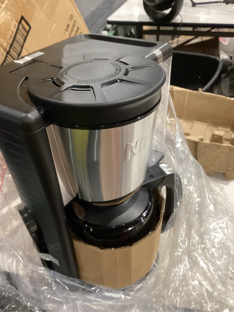 Condition photo showing As Is for ninja 12-cup programmable coffee brewer, 2 brew styles, adjustable warm plate, 60oz water reservoir, delay brew - black/stainless steel stainless steel, 14-cup