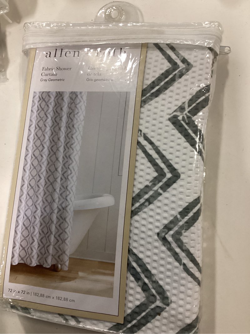 Condition photo showing New/Like New for Colordrift Polyester Gray Geometric Shower Curtain