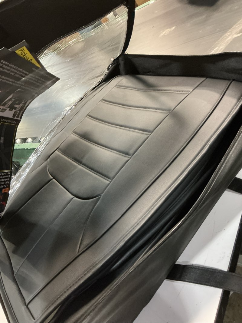 Condition photo showing Good Condition for luckyman club silverado seat covers fit for 2007-2023 2024 2025 chevy silverado sierra 1500 2500 3500 crew,double,extended cab with water proof faux leather (black full set) full set black