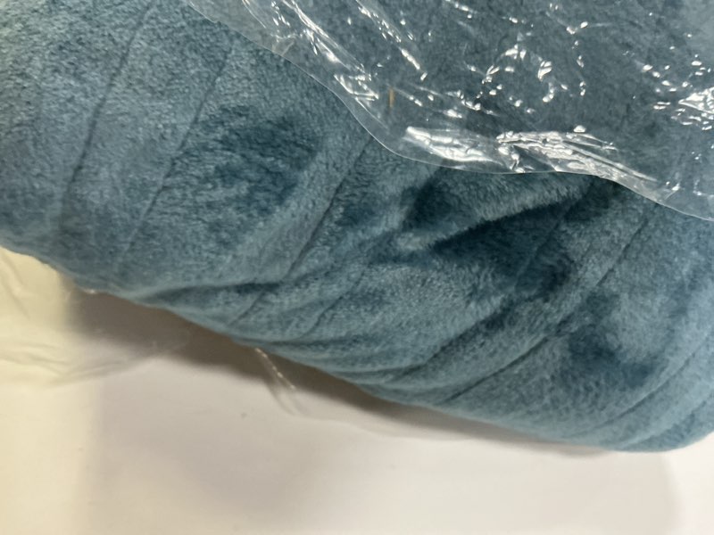 Condition photo showing As Is for Electric Heated Blanket Throw Size 50×60, Breathable & Luxurious Flannel,Soft Warm Gift with Over-Heat Protection,4 Heating Levels & 3 H Auto Shut Off, Machine Washable, Lake Blue 03 - Lake Blue 50"x60" (throw size)