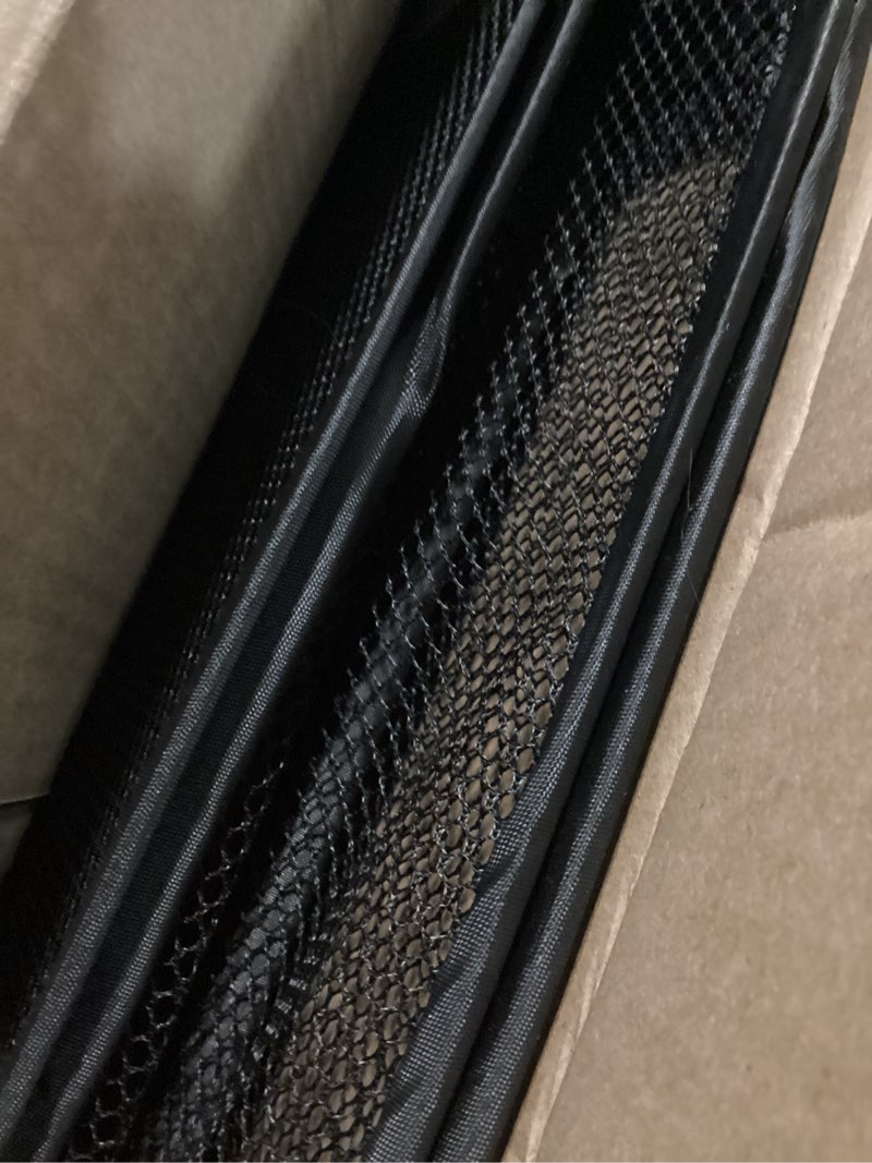 Condition photo showing As Is for portable dog playpen for large dogs, collapsible puppy pet cat playpen with zipper top cover (large size, grey-black) grey-black l [44.8" x 44.8" x 23.5"]