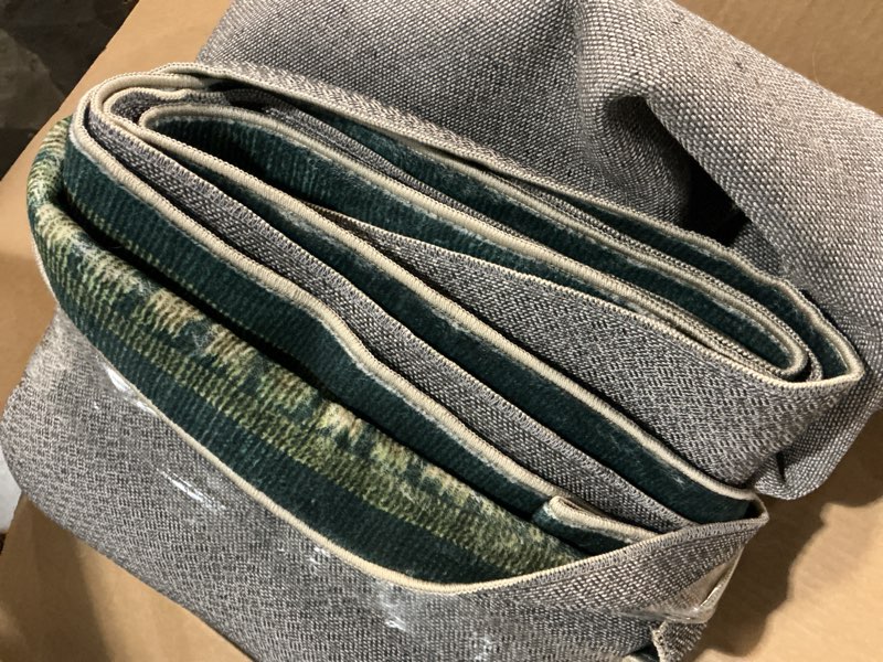 Condition photo showing As Is for washable area rugs for living room: 9x12 rug stain resistant non slip low pile lightweight soft carpets for bedroom kitchen dining room nursery kids room farmhouse home office indoor 9' x 12' (rectangular) animal and floral-dark green