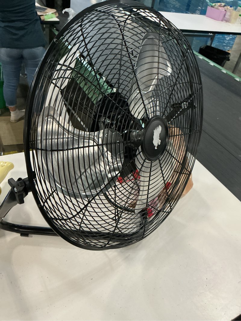 Condition photo showing As Is for utilitech 20-in high velocity indoor floor fan, in black sfc1-500b