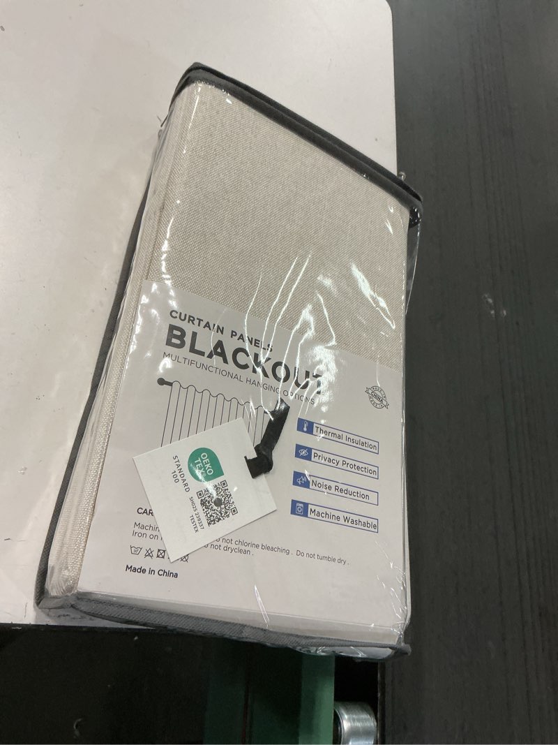 Condition photo showing Good Condition for 100% Blackout Shield Linen Blackout Curtains for Bedroom 96 Inches Long, Back Tab/Rod Pocket Living Room Drapes, Thermal Insulated Blackout Curtains 2 Panels Set, 50" W x 96" L,Cream Cream 50"W x 96"L (Pack of 2)