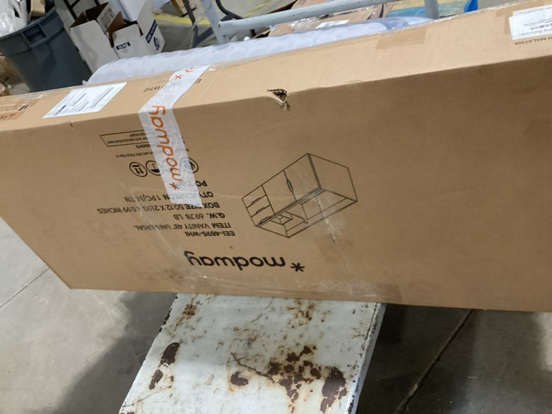 Condition photo showing New/Like New for modway vitality 48" double or single sink compatible (not included) bathroom vanity cabinet, 48 inch, white white 48 inch