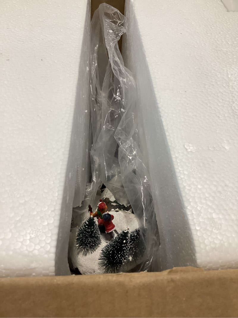 Condition photo showing As Is for Alpine Corporation 18"H Indoor Animated Winter Wonderland Set with LED Lights and Music , Christmas Decoration Mountain Village